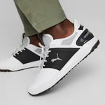 PUMA Golf Men's Ignite Elevate Golf Shoe, Puma White-Puma Black-Metallic Silver, 11