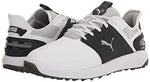 PUMA Golf Men's Ignite Elevate Golf Shoe, Puma White-Puma Black-Metallic Silver, 11