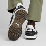 PUMA Golf Men's Ignite Elevate Golf Shoe, Puma White-Puma Black-Metallic Silver, 11