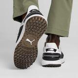 PUMA Golf Men's Ignite Elevate Golf Shoe, Puma White-Puma Black-Metallic Silver, 11