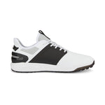 PUMA Golf Men's Ignite Elevate Golf Shoe, Puma White-Puma Black-Metallic Silver, 11