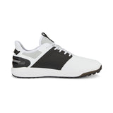 PUMA Golf Men's Ignite Elevate Golf Shoe, Puma White-Puma Black-Metallic Silver, 11