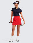 CRZ YOGA High Waisted Golf Skirts for Women A Line Tennis Athletic Casual Skort Skirt with Shorts Pockets Deep Red Small