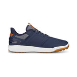 PUMA Golf Men's Ignite Elevate Golf Shoe, Puma Navy-Puma Silver, 7.5