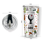 kdxpbpz Golf Lover Gifts for Girls Women Golf Gifts Tumbler Birthday Christmas Gifts for Friend Besties Stainless Steel Tumblers 20oz Just A Girl Who Loves Golf