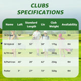 XDriveMax 6 Pieces Kids Golf Club Set, Junior Golf Club Set