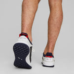 PUMA Golf Men's Fusion Grip Golf Shoe, Puma White-Puma Silver-Puma Navy, 11.5