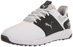 PUMA Golf Men's Ignite Elevate Golf Shoe, Puma White-Puma Black-Metallic Silver, 11