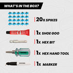 Golfkicks DIY Golf Shoe Cleats Kit – Transform Your Sneakers into Golf Shoes – Fun Gift – Cleats Compatible with Flat Rubber Sole Shoes – Includes 20 Golf Spikes for Any Shoe and Mounting Tools