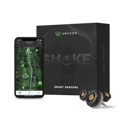 Limited Edition: Smoke Arccos Smart Sensors - Gen3+ - Golf's Best On Course Tracking System Featuring The First-Ever A.I. Powered GPS Rangefinder