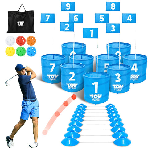 TOY Life Golf Bucket Game Golf Practice Game, Golf Chipping Game for Adults Family Kids Outdoor Indoor Backyard Golf Game PAR 3 Golf Game Golf Gifts for Adults Beach Games for Adults