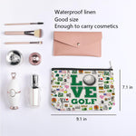Golf Lover Gifts for Golfer Golf Gifts Inspirational Gifts for Women Men Him Her Player Coach Makeup Bag Golfing Gifts for Women Christmas Birthday Gifts Travel Toiletry Makeup Organizer Zipper Pouch