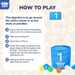 TOY Life Golf Bucket Game Golf Practice Game, Golf Chipping Game for Adults Family Kids Outdoor Indoor Backyard Golf Game PAR 3 Golf Game Golf Gifts for Adults Beach Games for Adults