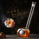 CRAFTGEN Golf Whiskey Decanter Set with 4 Golf Ball Shot Glasses, Unique Golf Accessories Gifts for Men, 750ml Glass Golf Themed Liquor Dispenser for Bourbon, Scotch, Vodka, Tequila