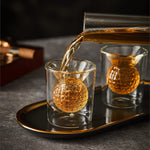 CRAFTGEN Golf Whiskey Decanter Set with 4 Golf Ball Shot Glasses, Unique Golf Accessories Gifts for Men, 750ml Glass Golf Themed Liquor Dispenser for Bourbon, Scotch, Vodka, Tequila