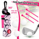 Liliful 12 Pcs Golf Accessories Kit, Include Golf Tees Towel Ball Bag with Hook Cleaner Brush Divot Tool with Magnetic Ball Marker for Women Man Gifts(Pink)