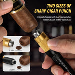 Tesonway 4-in-1 Cigar Draw Enhancer Tool Kit with Cigar Punch Tool, Twin Nubber, Stainless Steel Cigar Double End Punch, Cigar Tools and Accessories with Gift Box