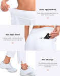 YYV Women's Golf Pants Stretch Work Ankle Pants High Waist Dress Pants with Pockets for Yoga Business Travel Casual(White Small)