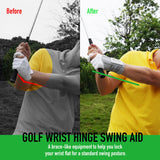 GAIARENA Golf Wrist Brace Wrist Hinge Swing Aid, Efficient Golf Swing Training Equipment Wrist Hinge Trainer to Correct Wrist Angle & Develop Muscle Memory for Golf Beginners (Right-Handed Golfer)