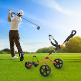 BODIOO Golf Cart Golf Push Cart Golf Bag Cart with 3 Wheel Quick Folding Scorecard Holder Cup Holder Foot Brake 360