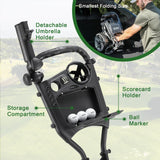 KVV 3 Wheel Foldable/Collapsible Golf Push Cart Ultra Lightweight Smallest Folding Size, New-Version Scorecard Holder Umbrella Holder Included