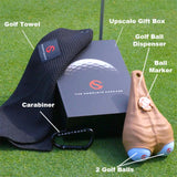 CADDYSACK Golf Ball Holder Set with 2 Golf Balls, Weighted Ball Marker, Golf Towel & Carabiner Clip – Fun Golf Gift, Perfect for Tournaments, Bachelor Parties & Other Special Occasions