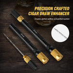 Tesonway 4-in-1 Cigar Draw Enhancer Tool Kit with Cigar Punch Tool, Twin Nubber, Stainless Steel Cigar Double End Punch, Cigar Tools and Accessories with Gift Box