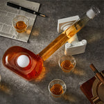 CRAFTGEN Golf Whiskey Decanter Set with 4 Golf Ball Shot Glasses, Unique Golf Accessories Gifts for Men, 750ml Glass Golf Themed Liquor Dispenser for Bourbon, Scotch, Vodka, Tequila