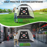 Golf Net, Golf Practice Net with Golf Mat, Golf Hitting Aid Nets 10x7FT for Backyard Driving Chipping Training Swing with Target/Mat/Balls/Tee Outdoor& Indoor–Golf Gifts for Men/Dad/Him | Golf Lovers