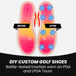 Golfkicks DIY Golf Shoe Cleats Kit – Transform Your Sneakers into Golf Shoes – Fun Gift – Cleats Compatible with Flat Rubber Sole Shoes – Includes 20 Golf Spikes for Any Shoe and Mounting Tools