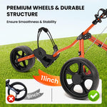 BODIOO Golf Cart Golf Push Cart Golf Bag Cart with 3 Wheel Quick Folding Scorecard Holder Cup Holder Foot Brake 360
