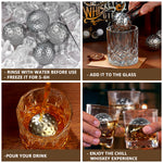 PONPUR Golf Gifts for Men Golfer, 4X Whiskey Golf Balls with 1 Tongs, Birthday, Anniversary, for Dad Him Husband, Reusable Stainless Steel Golf Ice Balls Whiskey Gift for Golf Lover
