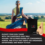CADDYSACK Golf Ball Holder Set with 2 Golf Balls, Weighted Ball Marker, Golf Towel & Carabiner Clip – Fun Golf Gift, Perfect for Tournaments, Bachelor Parties & Other Special Occasions
