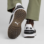 PUMA Golf Men's Ignite Elevate Golf Shoe, Puma White-Puma Black-Metallic Silver, 11