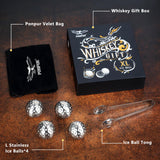 PONPUR Golf Gifts for Men Golfer, 4X Whiskey Golf Balls with 1 Tongs, Birthday, Anniversary, for Dad Him Husband, Reusable Stainless Steel Golf Ice Balls Whiskey Gift for Golf Lover