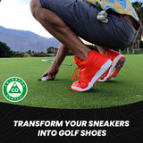 Golfkicks DIY Golf Shoe Cleats Kit – Transform Your Sneakers into Golf Shoes – Fun Gift – Cleats Compatible with Flat Rubber Sole Shoes – Includes 20 Golf Spikes for Any Shoe and Mounting Tools