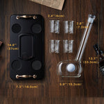 CRAFTGEN Golf Whiskey Decanter Set with 4 Golf Ball Shot Glasses, Unique Golf Accessories Gifts for Men, 750ml Glass Golf Themed Liquor Dispenser for Bourbon, Scotch, Vodka, Tequila