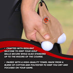 CADDYSACK Golf Ball Holder Set with 2 Golf Balls, Weighted Ball Marker, Golf Towel & Carabiner Clip – Fun Golf Gift, Perfect for Tournaments, Bachelor Parties & Other Special Occasions