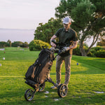KVV 3 Wheel Foldable/Collapsible Golf Push Cart Ultra Lightweight Smallest Folding Size, New-Version Scorecard Holder Umbrella Holder Included