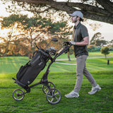 KVV 3 Wheel Foldable/Collapsible Golf Push Cart Ultra Lightweight Smallest Folding Size, New-Version Scorecard Holder Umbrella Holder Included