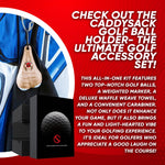 CADDYSACK Golf Ball Holder Set with 2 Golf Balls, Weighted Ball Marker, Golf Towel & Carabiner Clip – Fun Golf Gift, Perfect for Tournaments, Bachelor Parties & Other Special Occasions