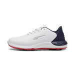 PUMA GOLF Men's PHANTOMCAT Nitro Sneaker, Puma White-DEEP Navy-for All TIME RED, 13 Wide
