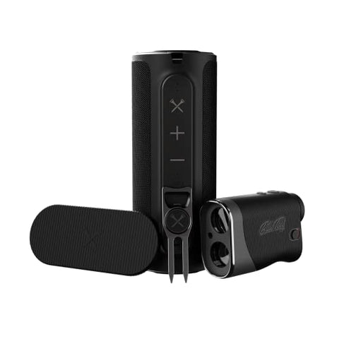 Blue Tees Golf - Player Pack Bundle- Series 3 Max Rangefinder, Magnetic Speaker, Divot Tool & Magnetic Hub - The Golf Bundle to Elevate Your Round