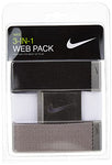 Nike Men's Standard 3 Pack Golf Web Belt, White/Gray/Black, One Size