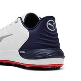 PUMA GOLF Men's PHANTOMCAT Nitro Sneaker, Puma White-DEEP Navy-for All TIME RED, 13 Wide