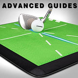 CHAMPKEY Premium Impact Golf Mat 1.0 Edition | Path Feedback Golf Practice Mat | Advanced Guides and Rubber Backing Golf Hitting Mat（13" x 17"）