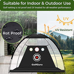 Golfguru Golf Net, 10x7ft All in 1 Golf Practice Net with XL Tri-Turf Golf Mat, Impact Target, 10 Golf Balls, 7 Golf Tees, 2 Rubber Golf Tees, Carry Bag, Golf Net for Backyard Driving Chipping Indoor