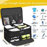 YOREPEK 2 Layer Golf Trunk Organizer, Waterproof Car Golf Locker with Separate Ventilated Compartment for 2 Pair Shoes, Durable Golf Trunk Storage for Balls, Tees, Gloves, Accessories, Golf Gifts