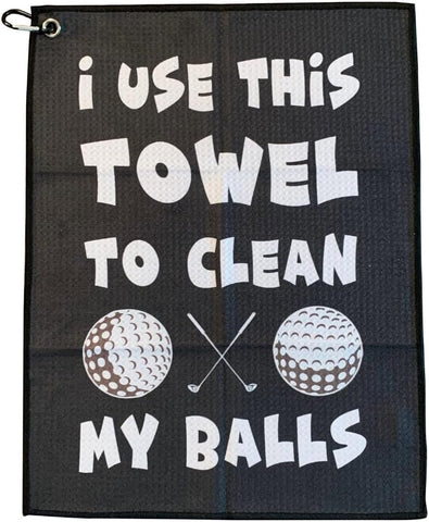 SHANKITGOLF Funny Golf Towel, Printed Golf Towels for Golf Bags with Clip,Golf Gift for Men Husband Boyfriend Dad, Birthday Gifts for Golf Fan, Funny Golf Lover Gift Clean My Golf Balls