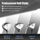 GYMAX Complete Golf Club Set for Men, 14 PCS Right Hand Golf Clubs Set Includes #1 Driver & #3 Fairway & #4 Hybrid & #6/#7/#8/#9/#P Irons, Putter & Head Covers, Men’s Golf Clubs Set (Grey)